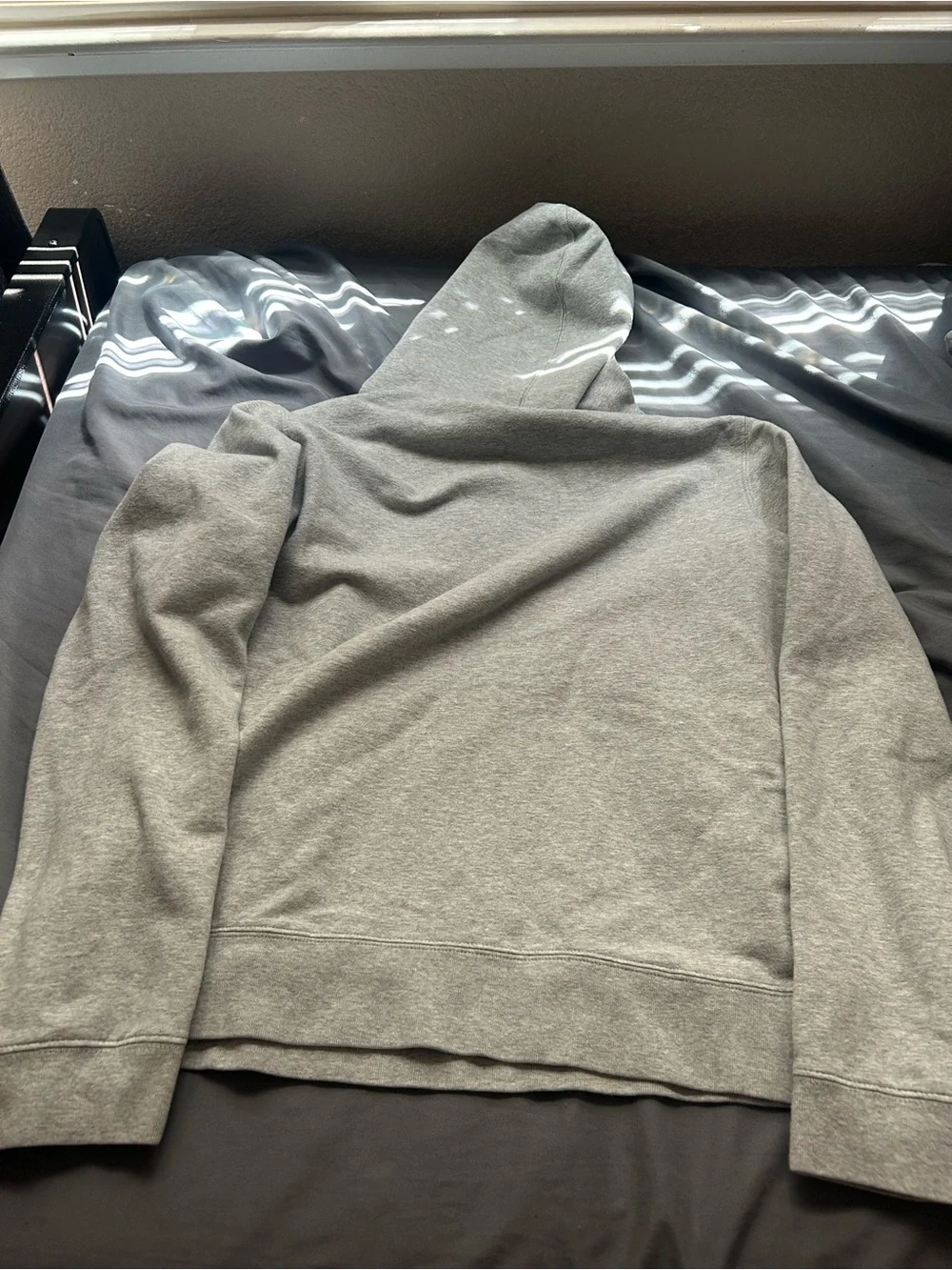 GAP Light Gray Pullover Hoodie with Navy Trim Logo